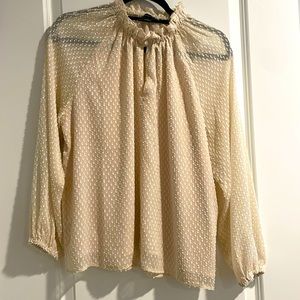 Ann Taylor cream color blouse size S